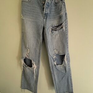 PacSun Ripped Light Blue High Rise Jeans